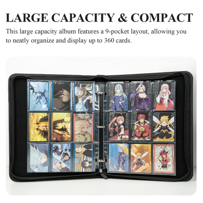 CardFun 9 Pocket That Time I Got Reincarnated as a Slime Card Binder, Trading Card Binder, 360 Cards PU Leather Albums, TCG Card Holder
