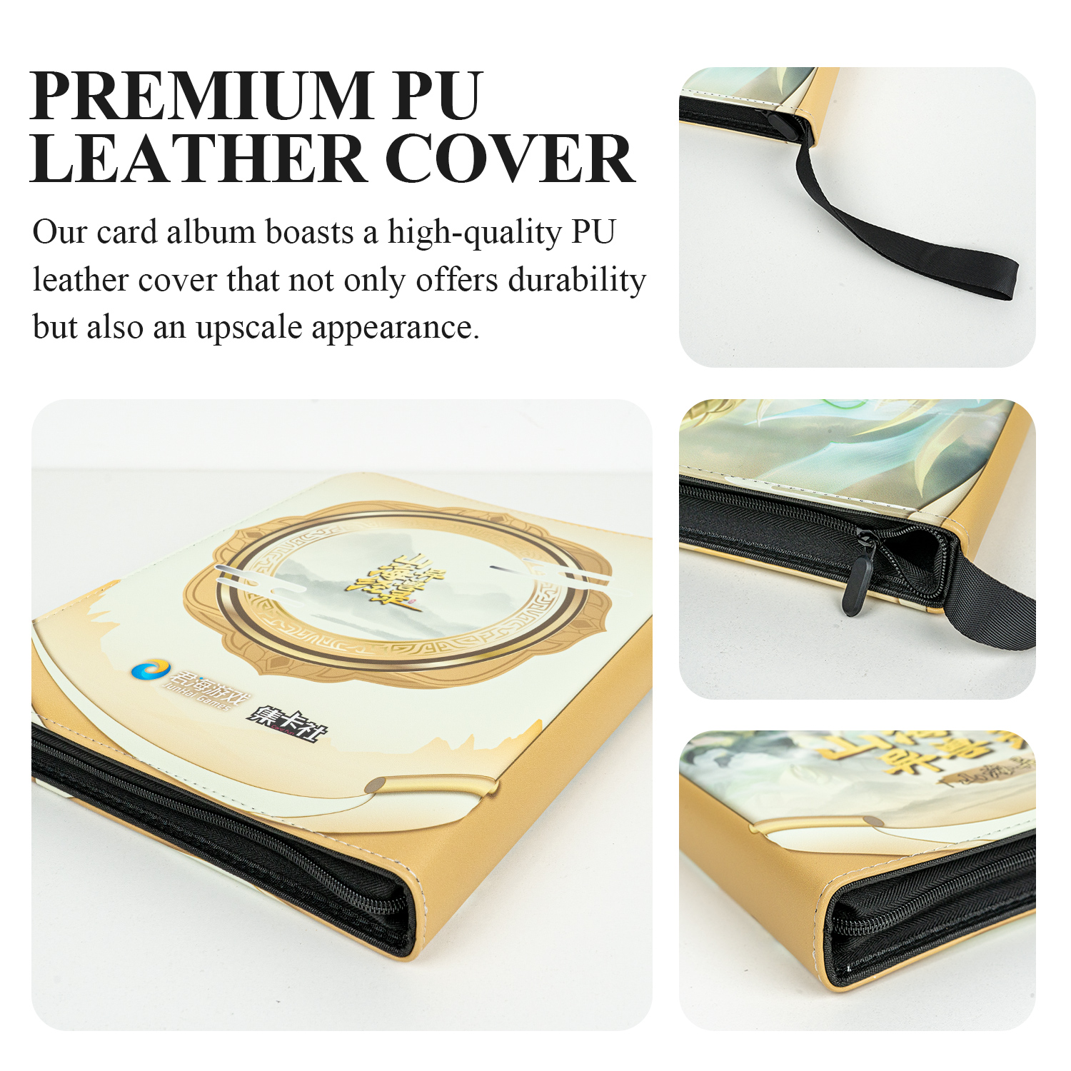 CARDFUN The Classic of Mountains and Rivers Collector Card Album 9 Pocket Trading Card Binder PU Leather Cover 360 Pocket Card