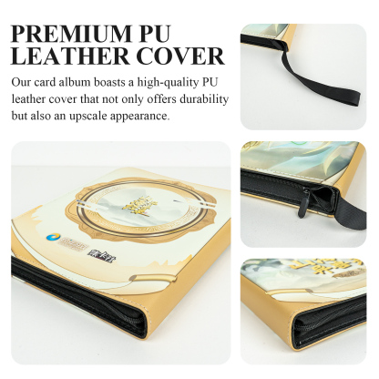 CARDFUN The Classic of Mountains and Rivers Collector Card Album 9 Pocket Trading Card Binder PU Leather Cover 360 Pocket Card