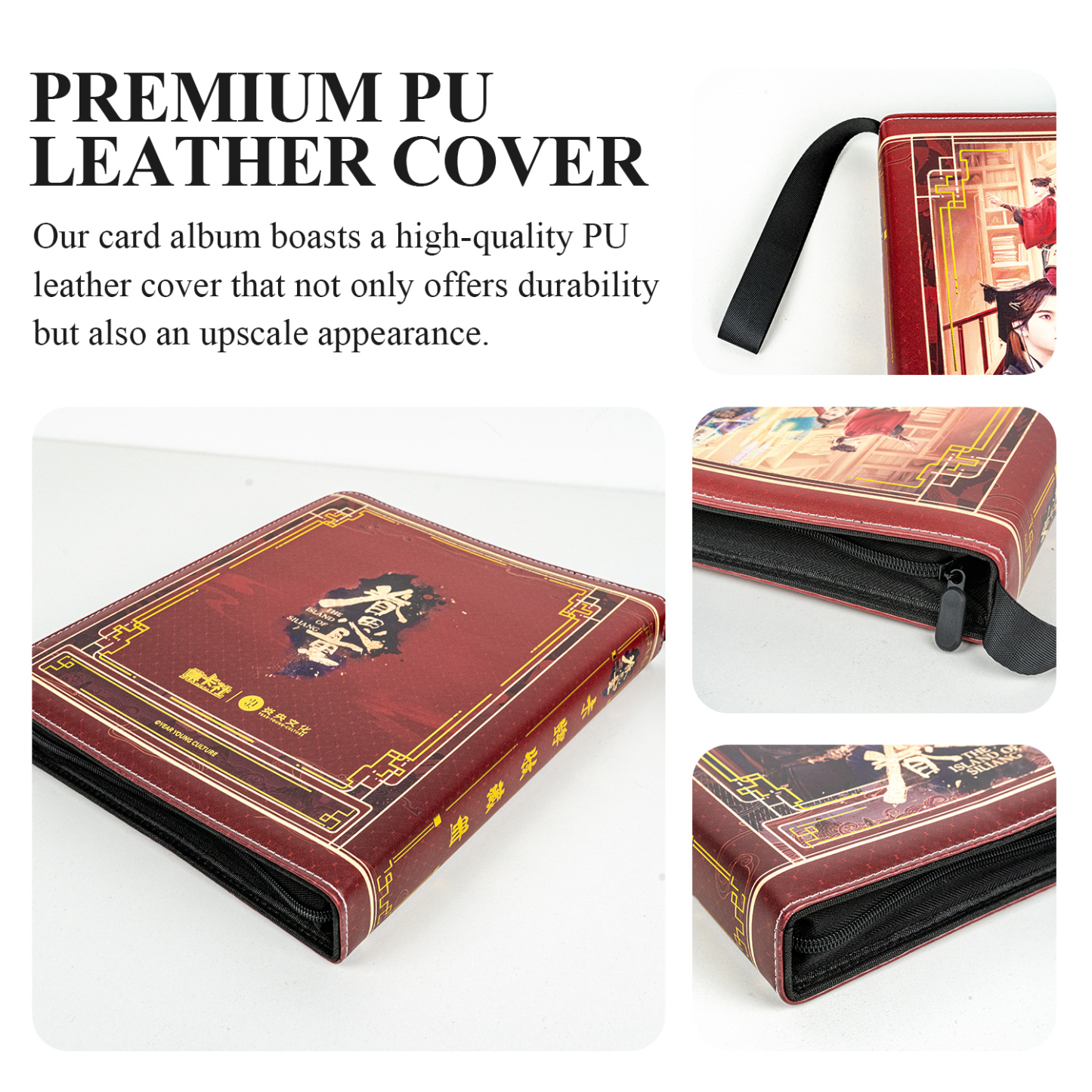 CARDFUN The Island of Siliang Collector Card Album 9 Pocket TCG Trading Card Binder PU Leather 360 Pocket Card with Sleeves