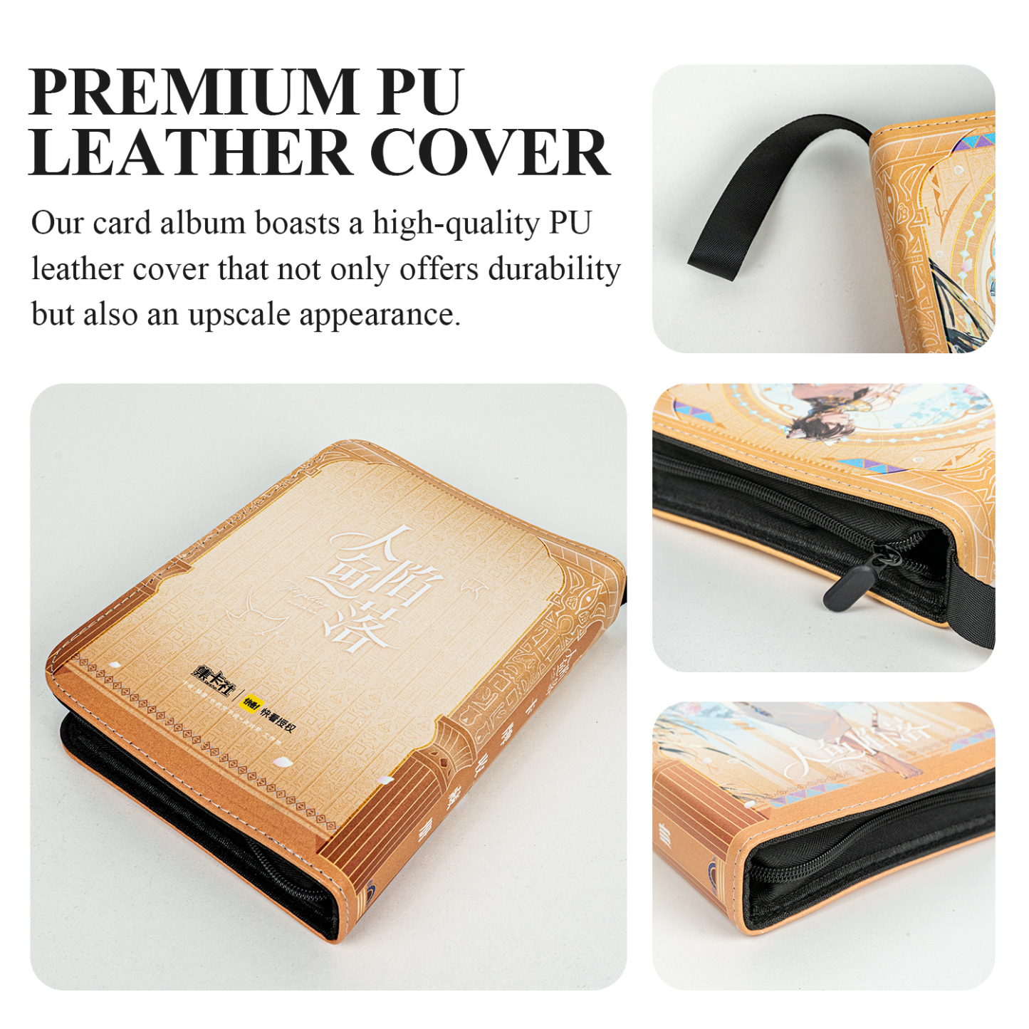 CARDFUN The Falling Merman Collector Card Album 4 Pocket TCG Trading Card Binder PU Leather Cover 160 Pocket Card with Sleeves