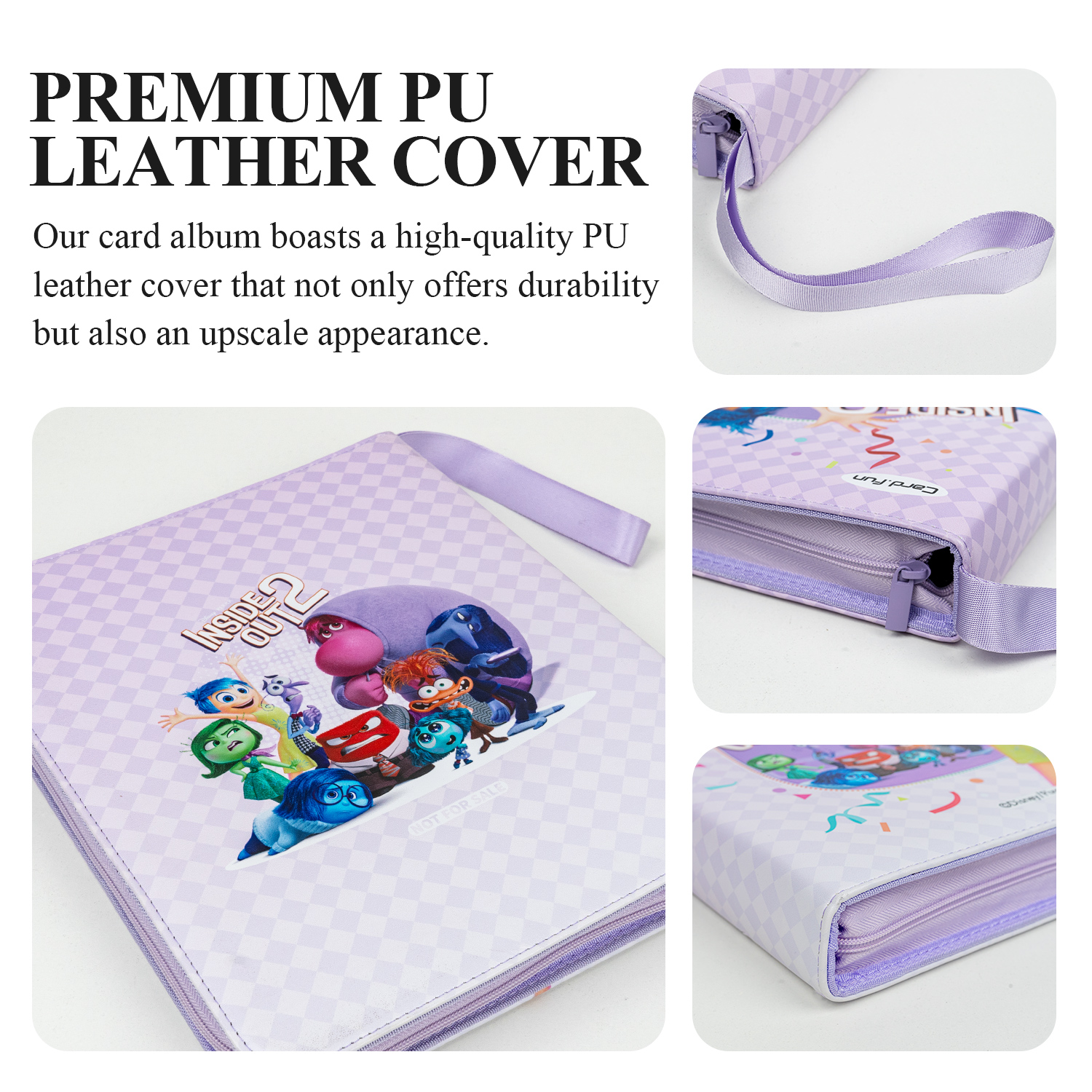 CARDFUN Inside Out2 Collector Card Album 9 Pocket TCG Trading Card Binder PU Leather Cover 360 Pocket Card with Sleeves