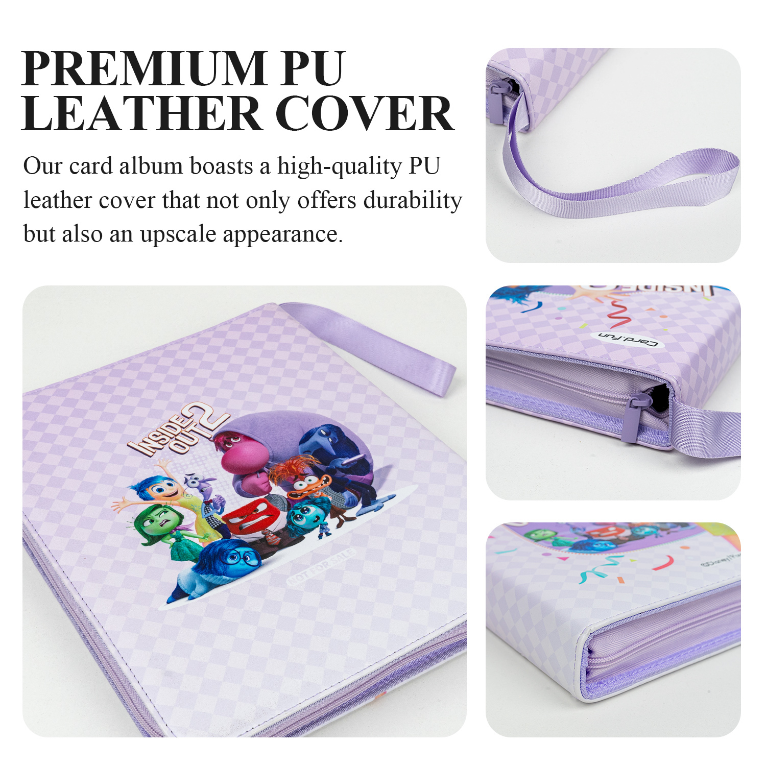 CARDFUN Inside Out2 Collector Card Album 9 Pocket TCG Trading Card Binder PU Leather Cover 360 Pocket Card with Sleeves