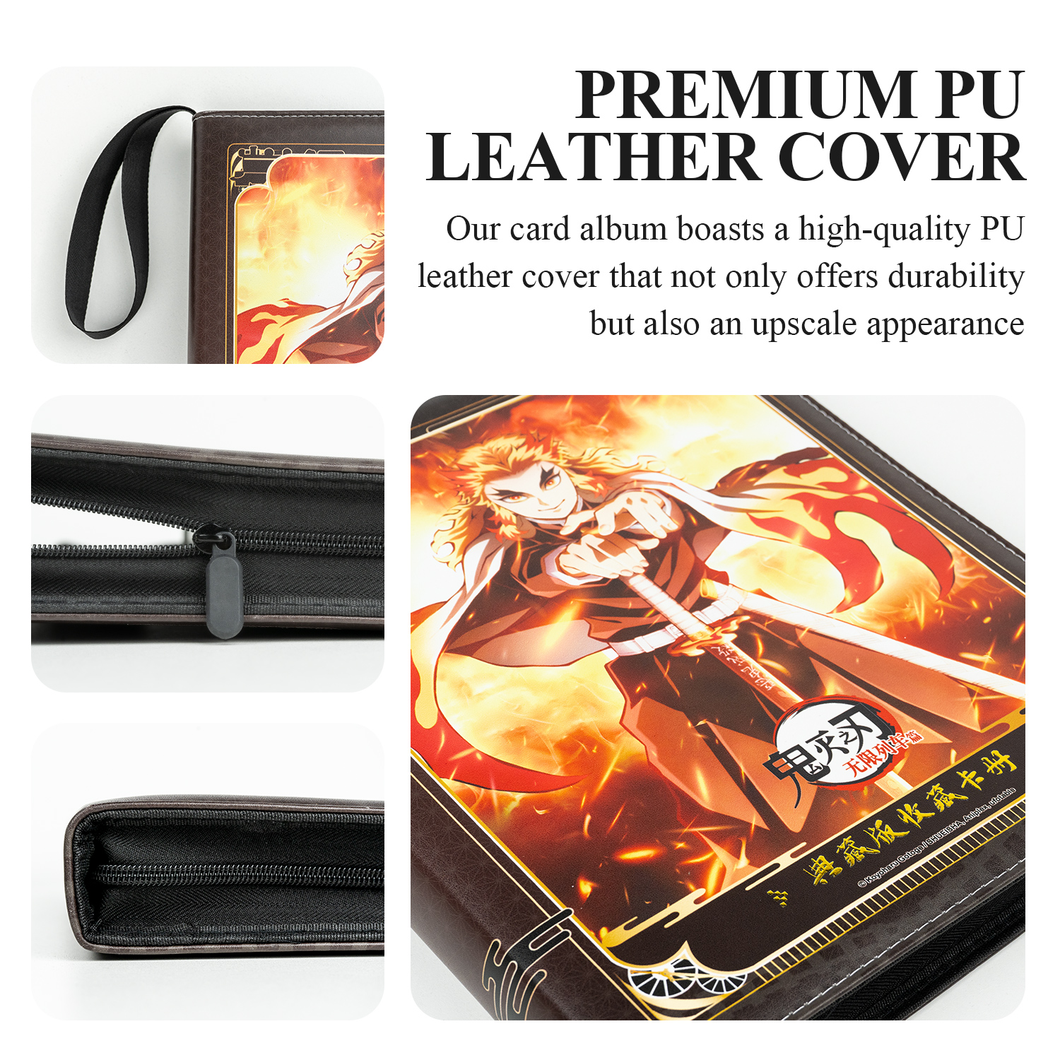 CardFun 9 Pocket Demon Slayer Mugen Train TCG Binder, 360 Double Sided Pocket Card Holder Album with 20 Removable Sleeves, Card Folder Card Album