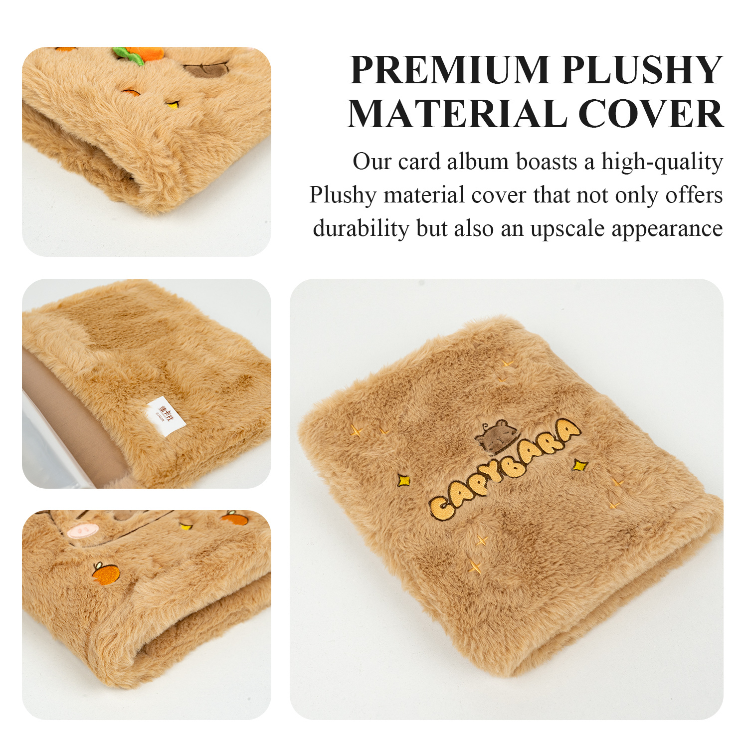 CardFun 4 Pocket Capybara-themed Card Binder, Trading Card Binder Clear Pockets Card Collection Binder, Collectible Card Albums