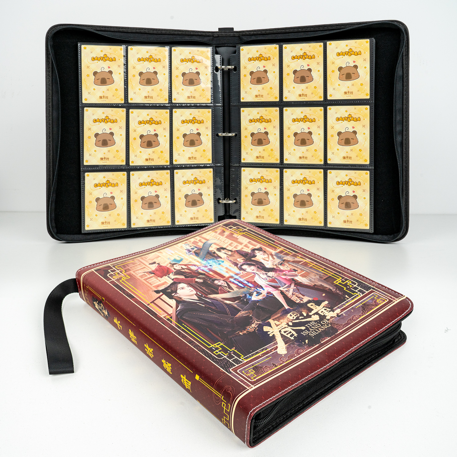 CARDFUN The Island of Siliang Collector Card Album 9 Pocket TCG Trading Card Binder PU Leather 360 Pocket Card with Sleeves