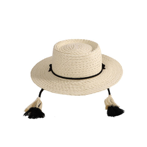Factory direct sales ladies woven wide brim vented stylish summer fashion big boater sun hats