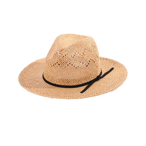 Factory direct sales panama wide brim straw summer beach vacation outdoor sun men's straw hat