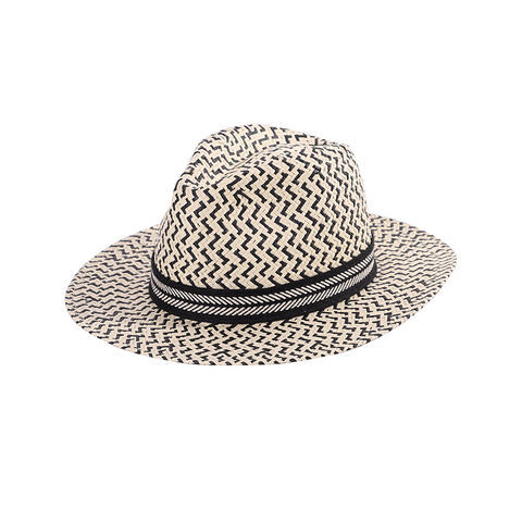 Wholesale stylish summer panama sun outdoor adult boater straw wide brim Men's straw hat