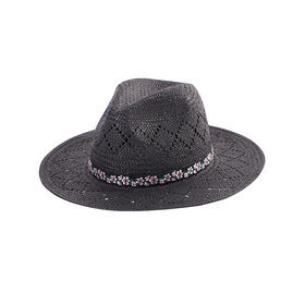 High quality vented fashion oversize sun block wide brim panama hats men's straw hats