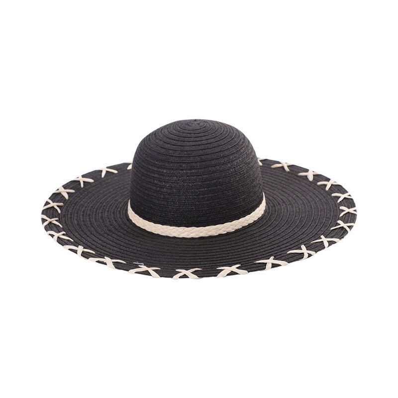 Trendy floppy wide brim sun protection oversize summer beach hats for women straw