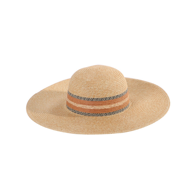 Stylish summer wide brim uv protection oversized straw floppy vacation beach hat