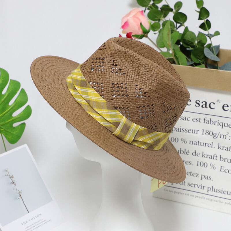 Wholesale panama summer handmade nature foldable chillout wide brimmed straw hats for men