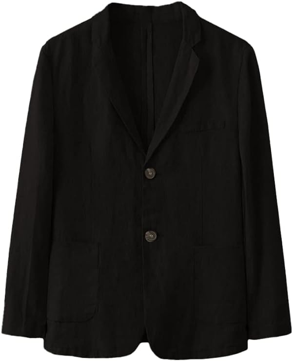 Mens Casual Suit Blazer Jackets Linen Lightweight Loose Fit Fashion Sports Coats
