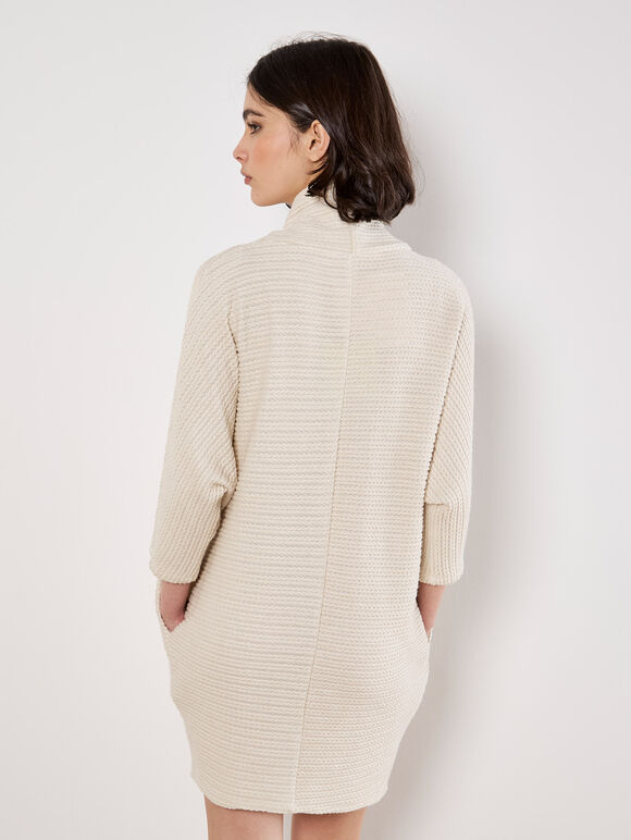 Textured Cable Knit Cocoon Jumper Mini Dress