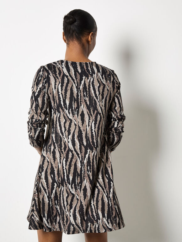 Zebra Knit Swing Mini Dress