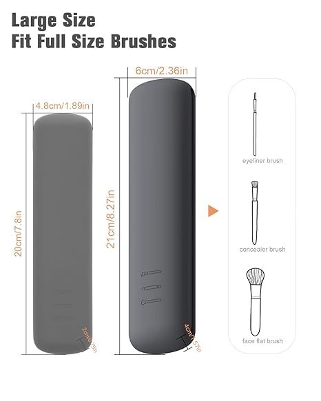 FERYES Large Travel Makeup Brush Holder with 4Pcs Makeup Brushes