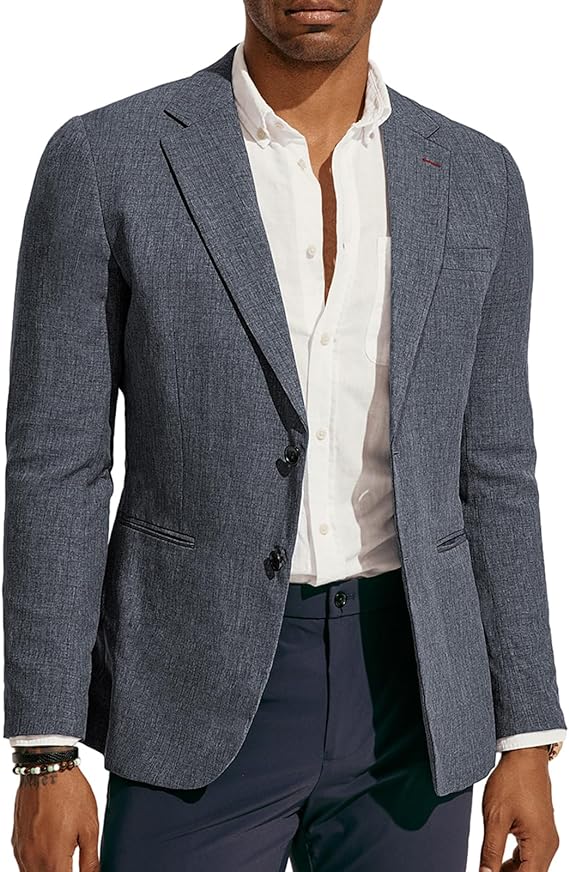 Men's Casual Blazer Lightweight Suit Jackets Regular Fit Two Button Summer Travel Sport Coats