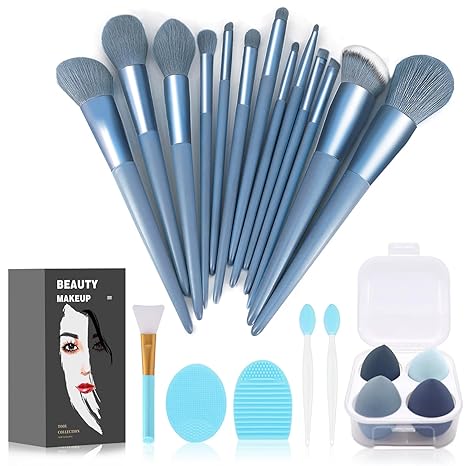 Makeup Brushes 22 Pcs Makeup Kit,Foundation Brush Eyeshadow Brush Make up Brushes Set (Green, 22 Piece Set Large)