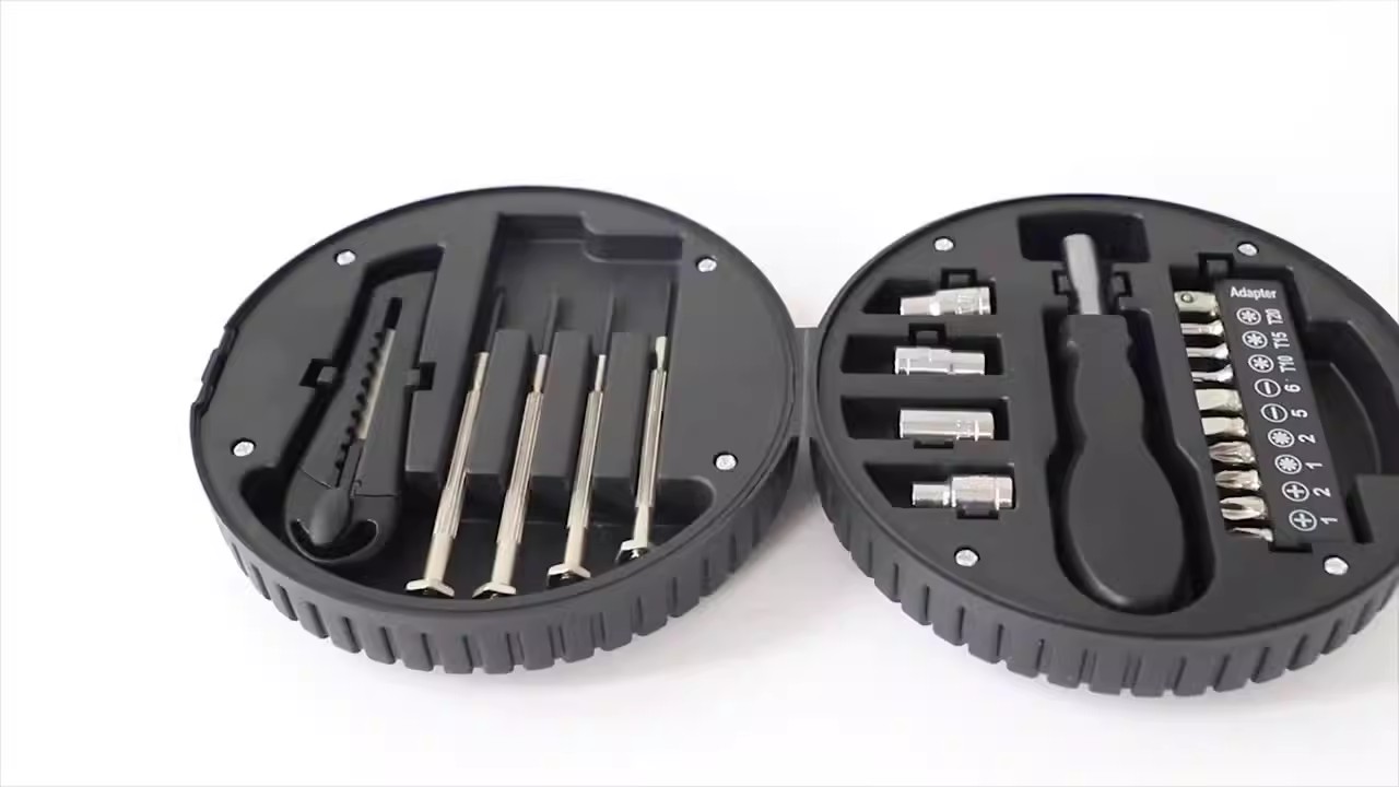 Promotional Giveaway Tire Shaped Tool Set Gift Tool Set 20 Pcs Small Tire Tool Set
