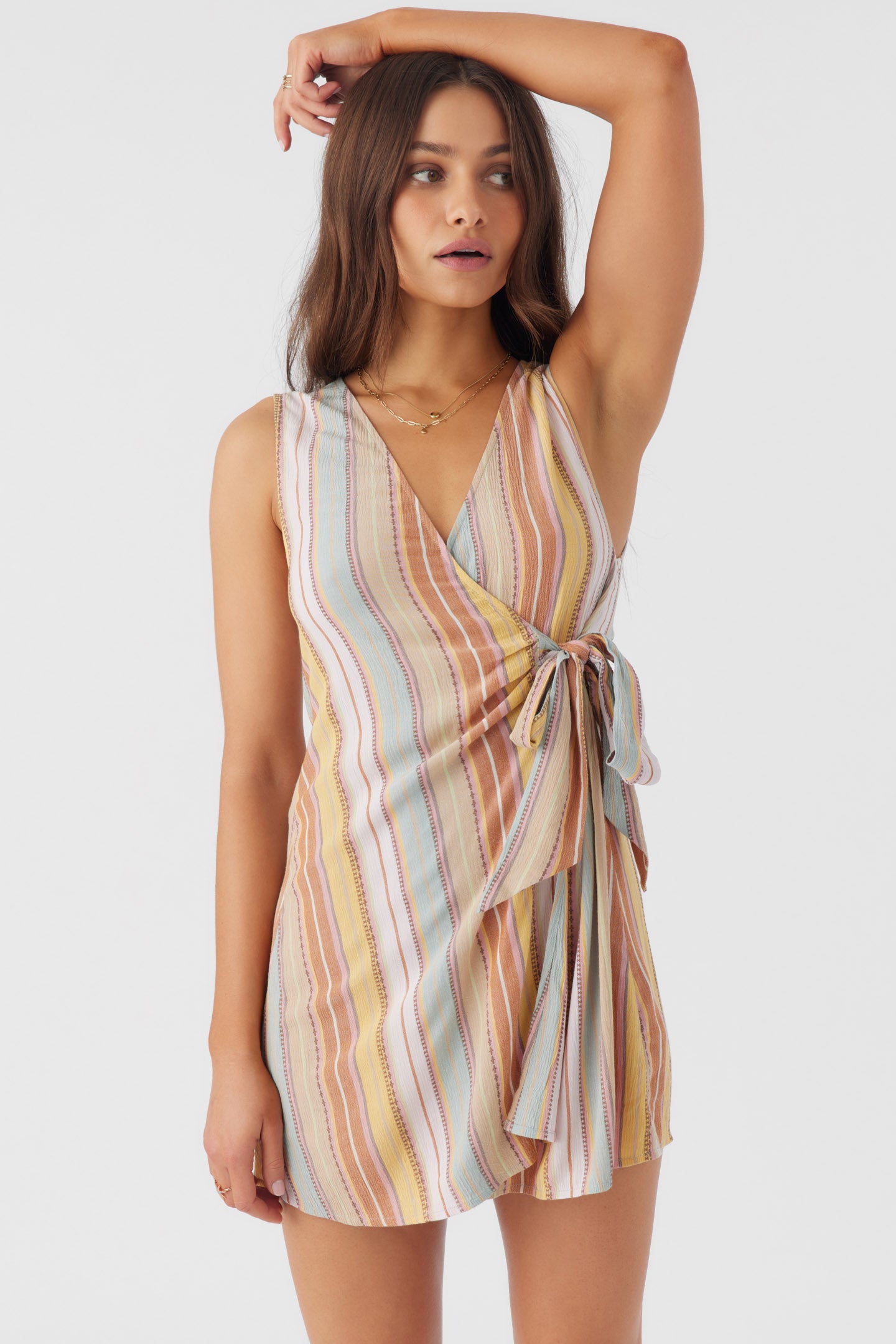 STRIPE WRAP DRESS