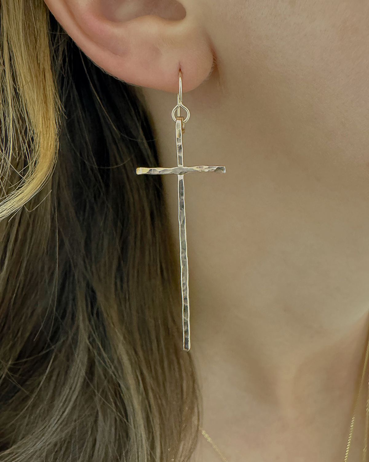 Skinny Cross Earrings