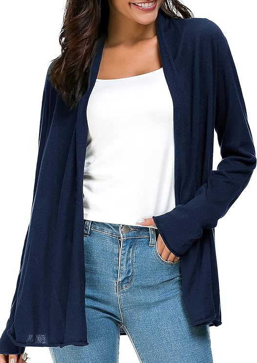 Women's Long Sleeve Open Front Casual Thin Cardigan
