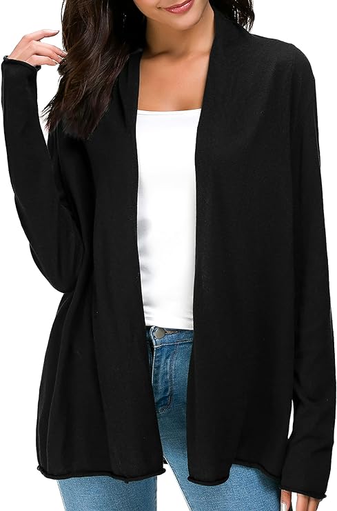 Women's Long Sleeve Open Front Casual Thin Cardigan