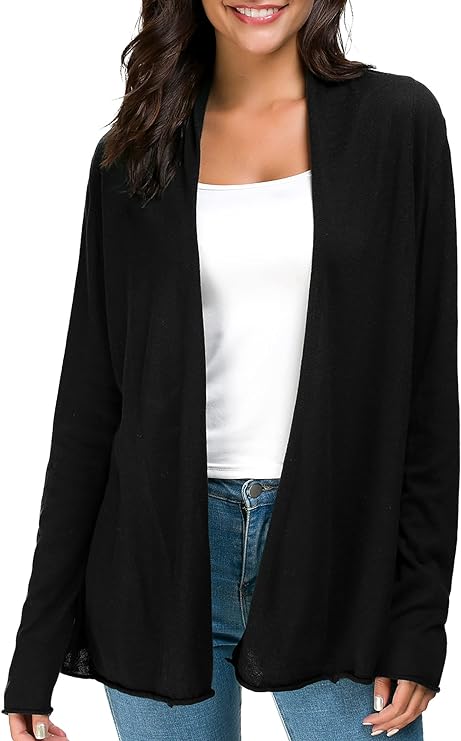 Women's Long Sleeve Open Front Casual Thin Cardigan