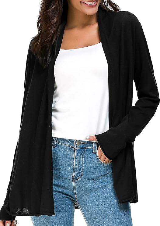 Women's Long Sleeve Open Front Casual Thin Cardigan