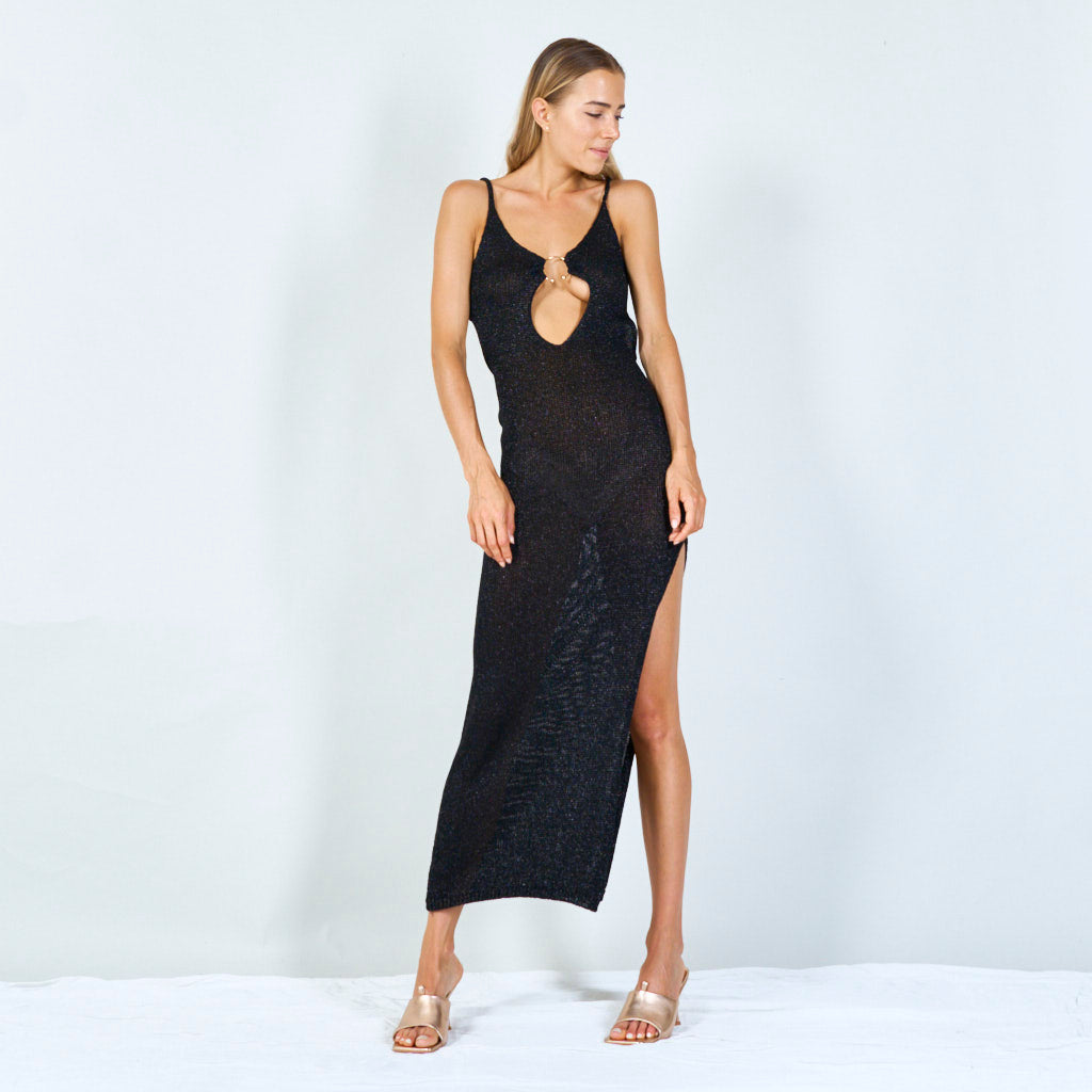 Boho-chic open-back knit dress