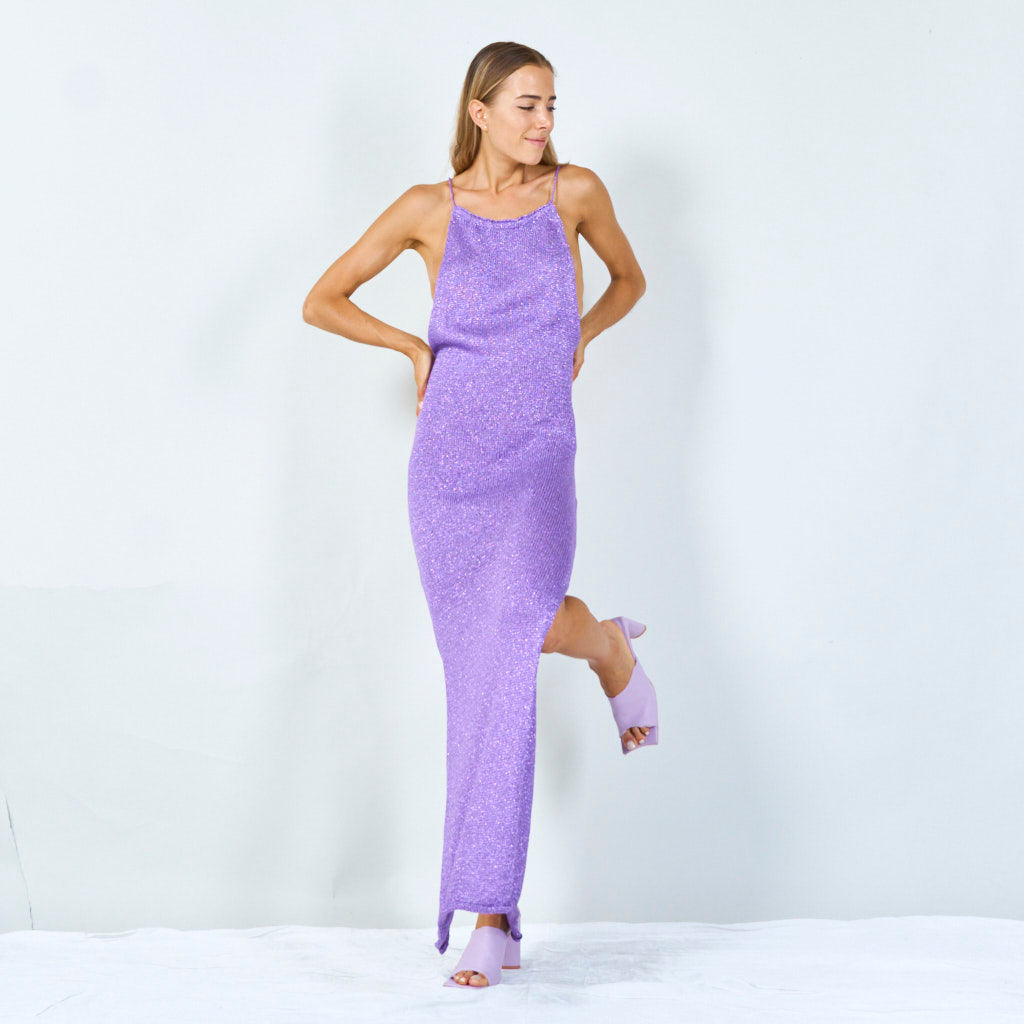 Elegant halter-back knit dress