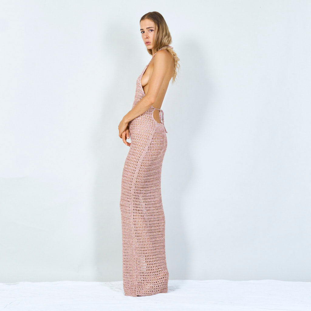 Bohemian mesh knit maxi dress