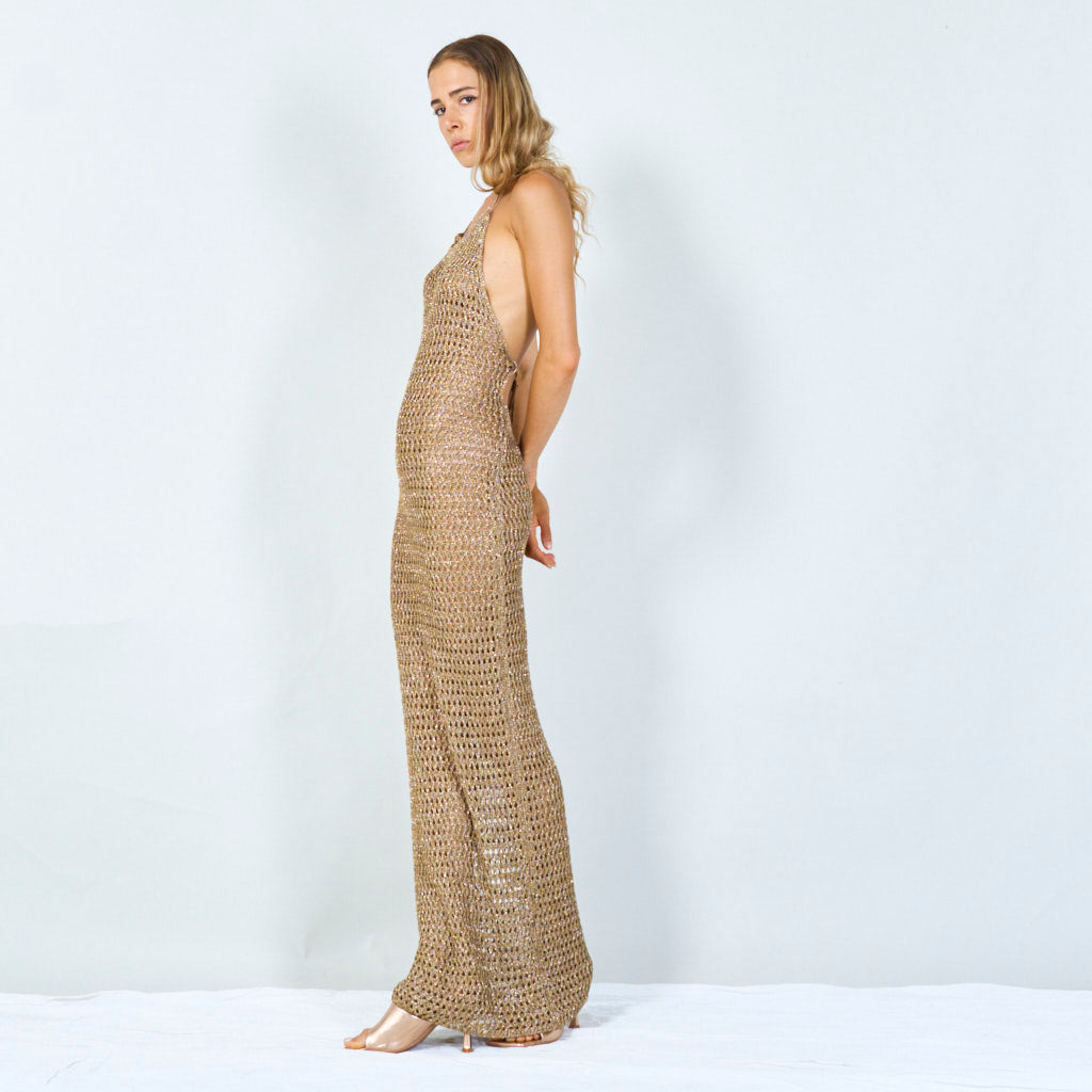 Bohemian mesh knit maxi dress