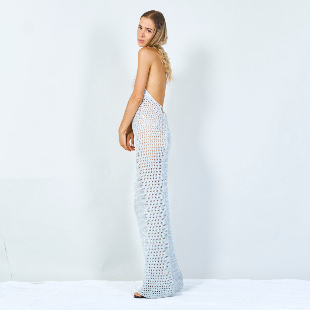 Bohemian mesh knit maxi dress