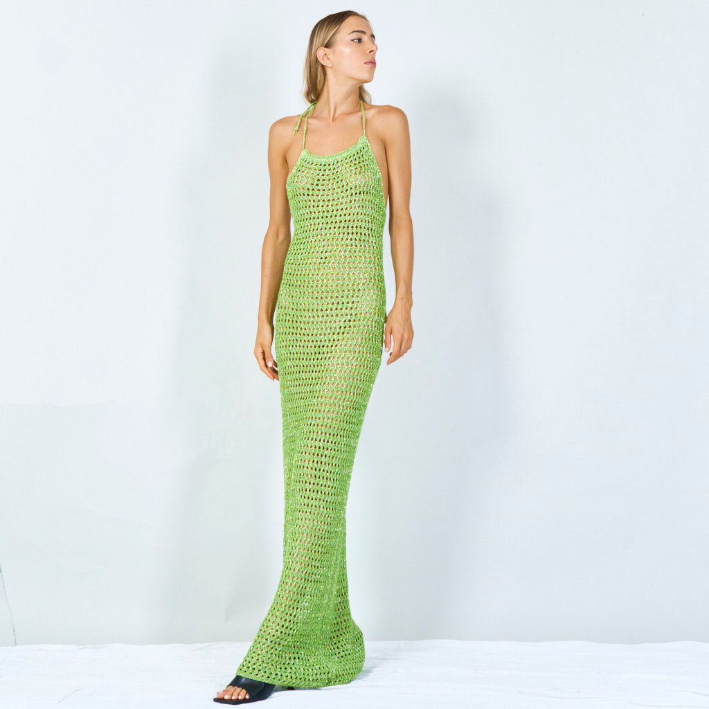 Bohemian mesh knit maxi dress