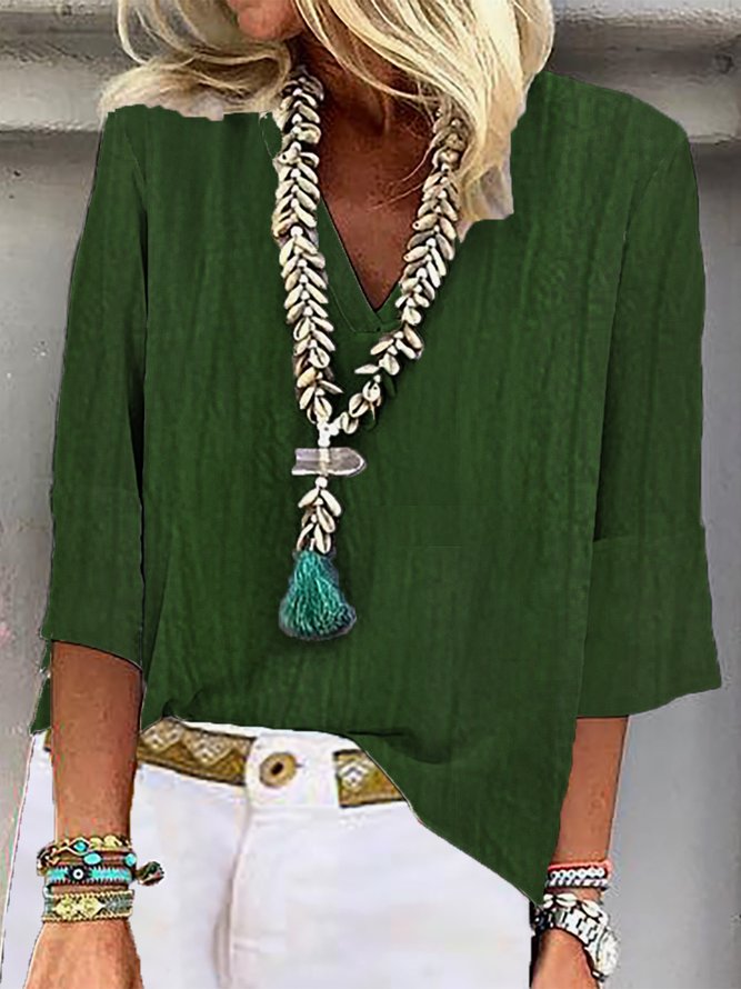 Fresh 3/4 Sleeve Plain Top