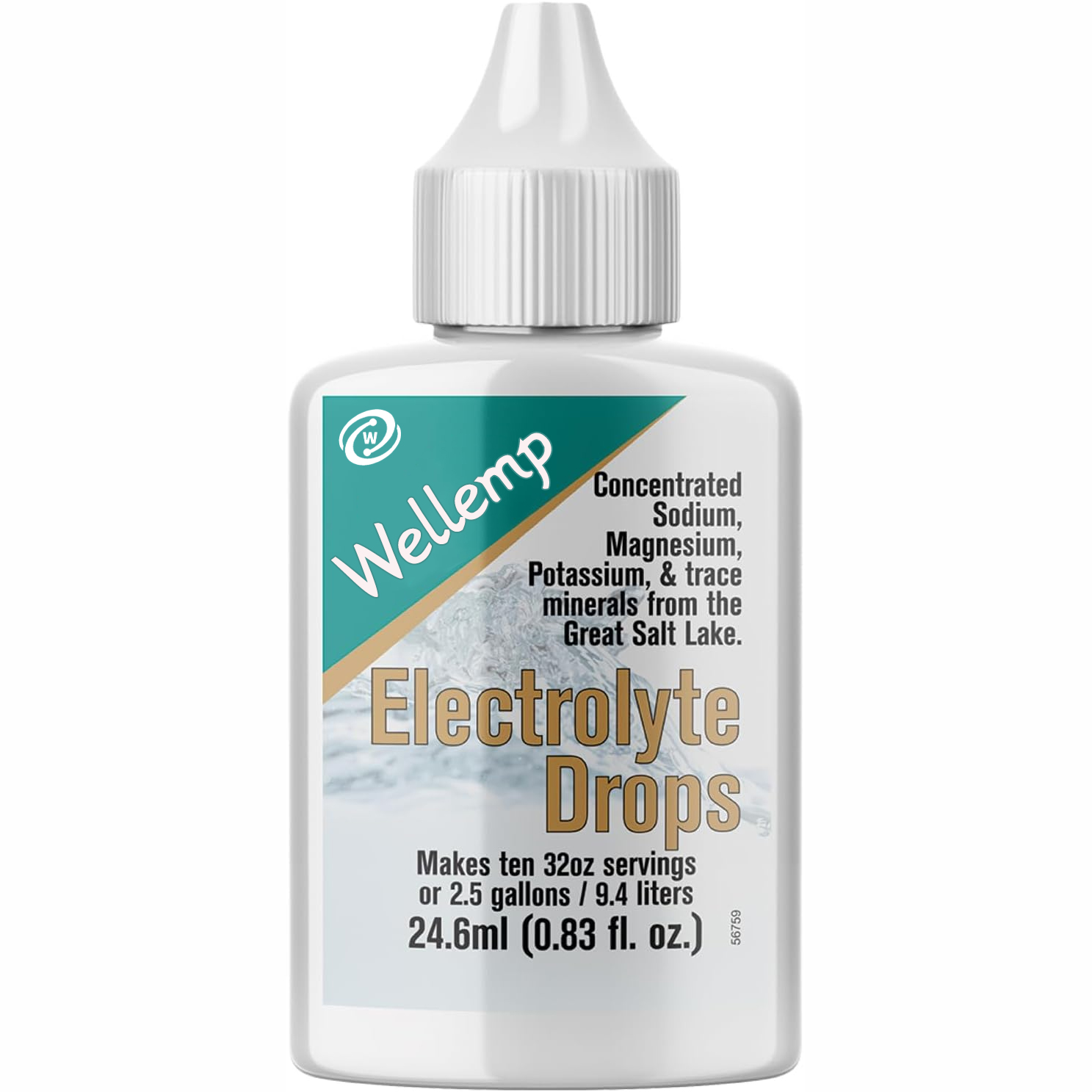 Wellemp®Electrolyte Hydration Drops - Keto Diets & Intermittent Fasting - Immune Support - Gluten & Sugar Free - Paleo - Sodium, Magnesium, Potassium & Trace Minerals - Unflavored - .83 fl oz
