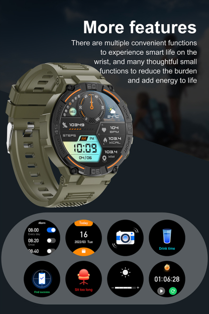 Sports Smart Watch For Men: LED Lighting, Answer/Make Calls, Outdoor Sports Watch, Fitness Tracker, Pedometer
