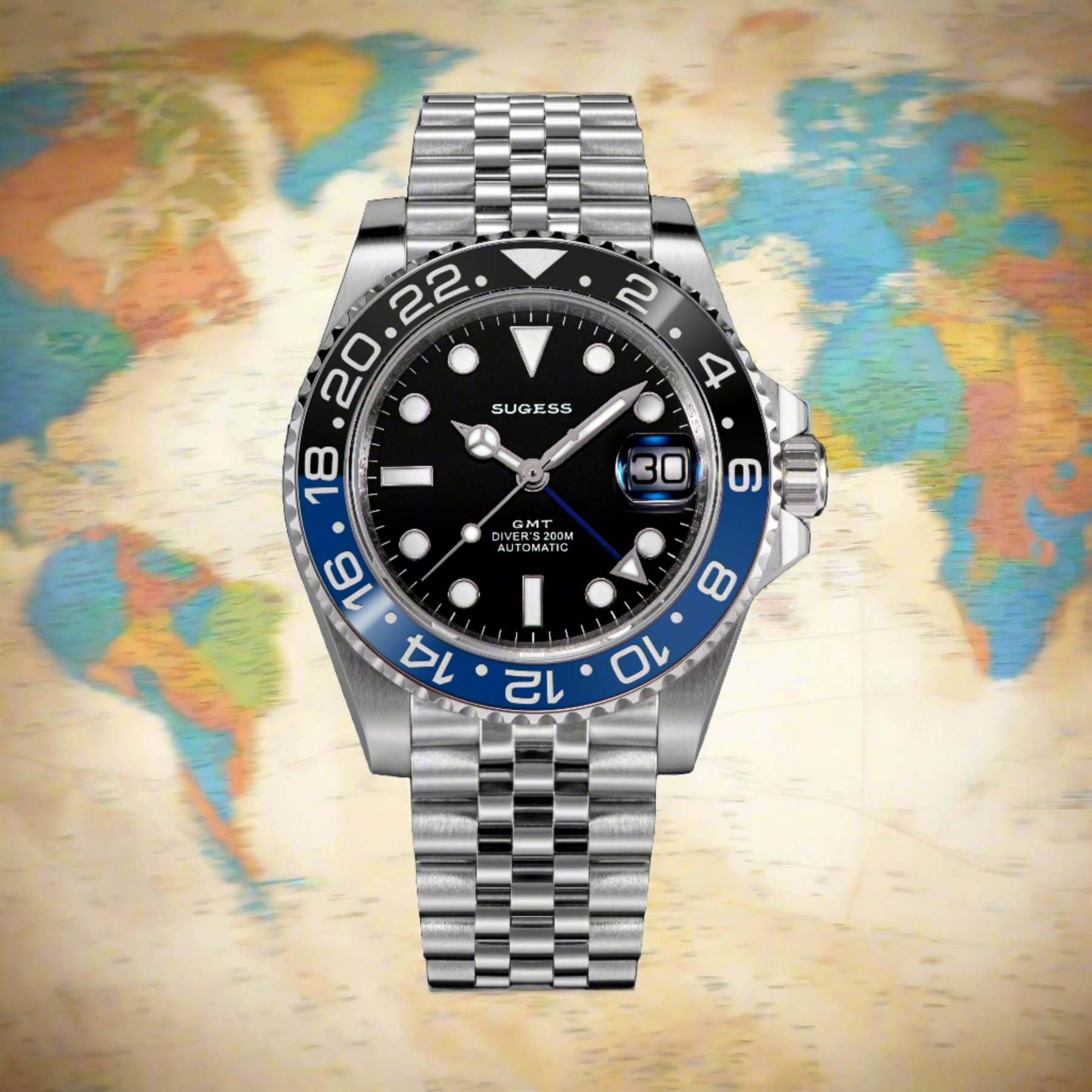 GMT DIVER'S SG126710BLNR Blue & Black Bezel Jubilee Bracelet-TIME.SHOP