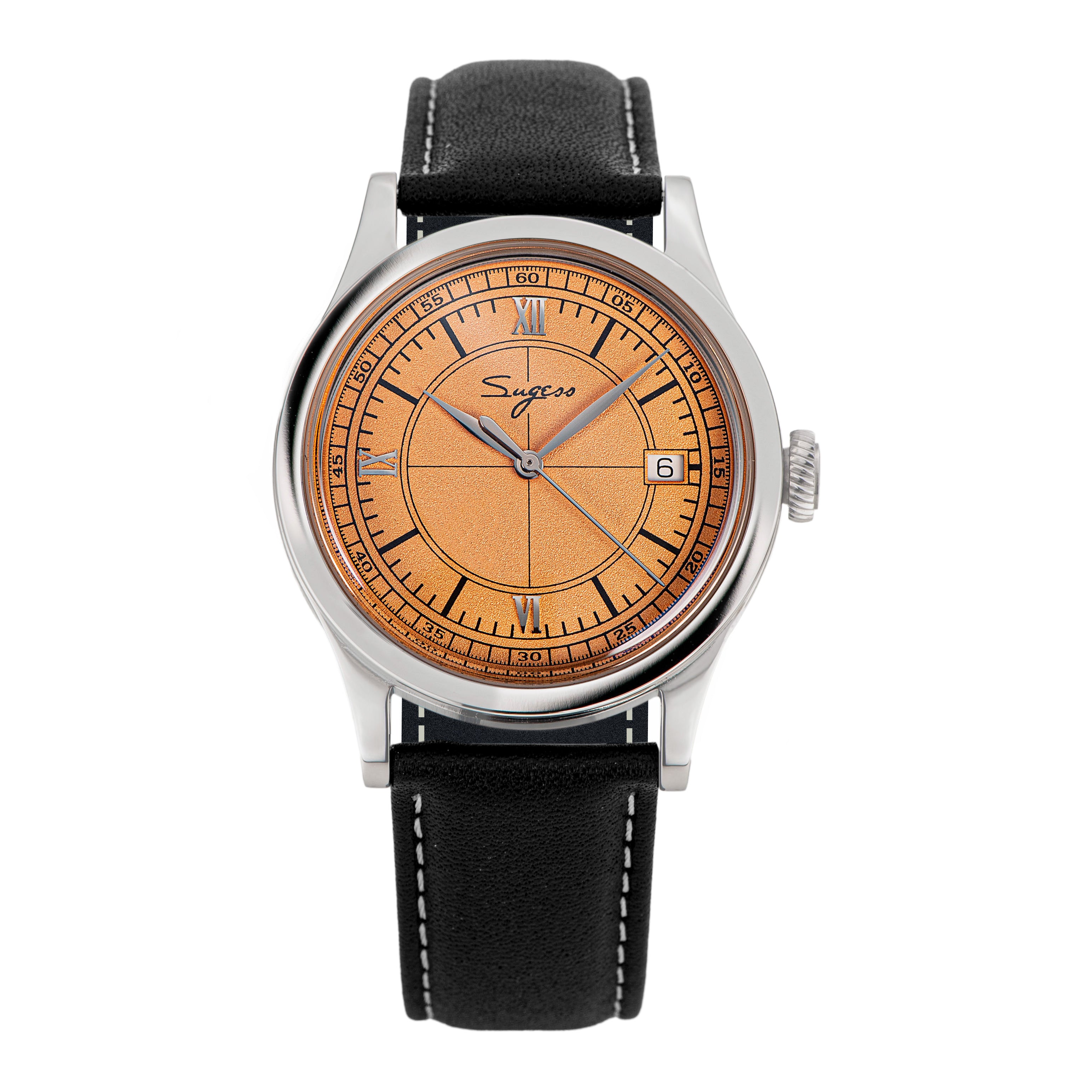 Heritage 411-3B Seagull 2130 Movement  Stainless Steel Case Deep Orange Dial SU4113BOR-TIME.SHOP