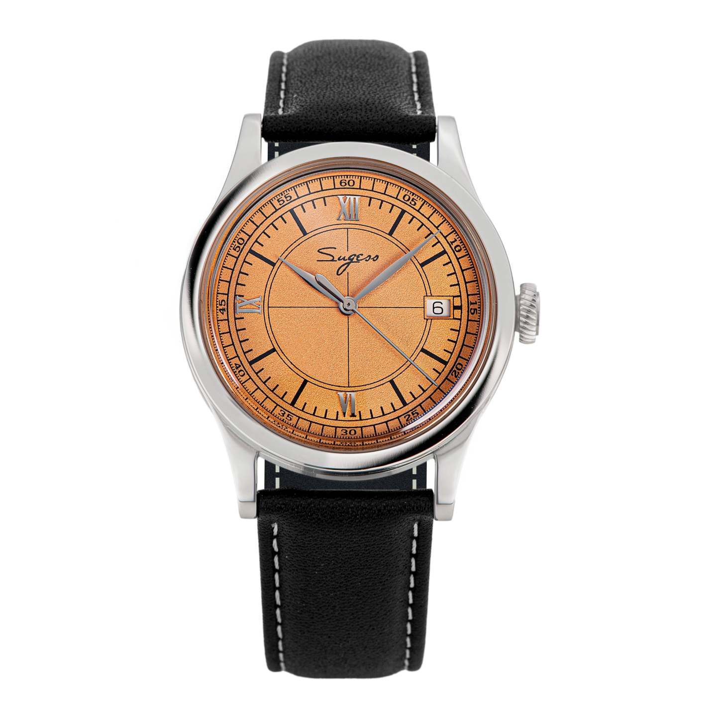 Heritage 411-3B Seagull 2130 Movement  Stainless Steel Case Deep Orange Dial SU4113BOR-TIME.SHOP