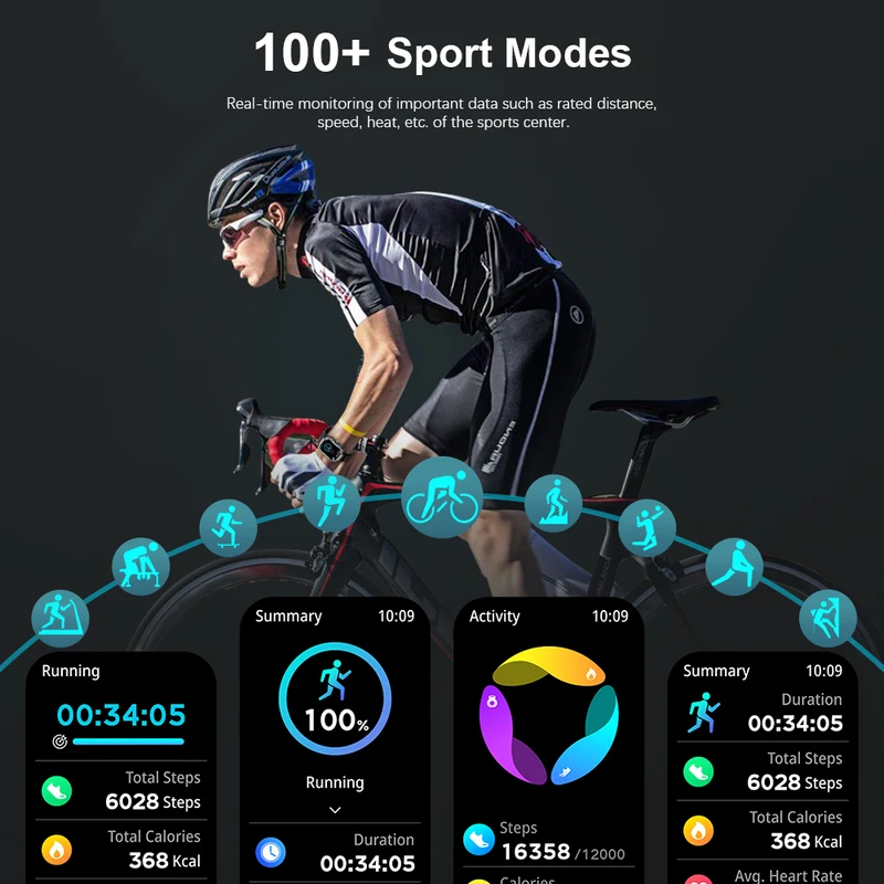 MELANDA 2.01" AMOLED Screen Bluetooth Call Smart Watch Men Outdoor Sports Tracker Health Monitor Smart Watch For Android ios