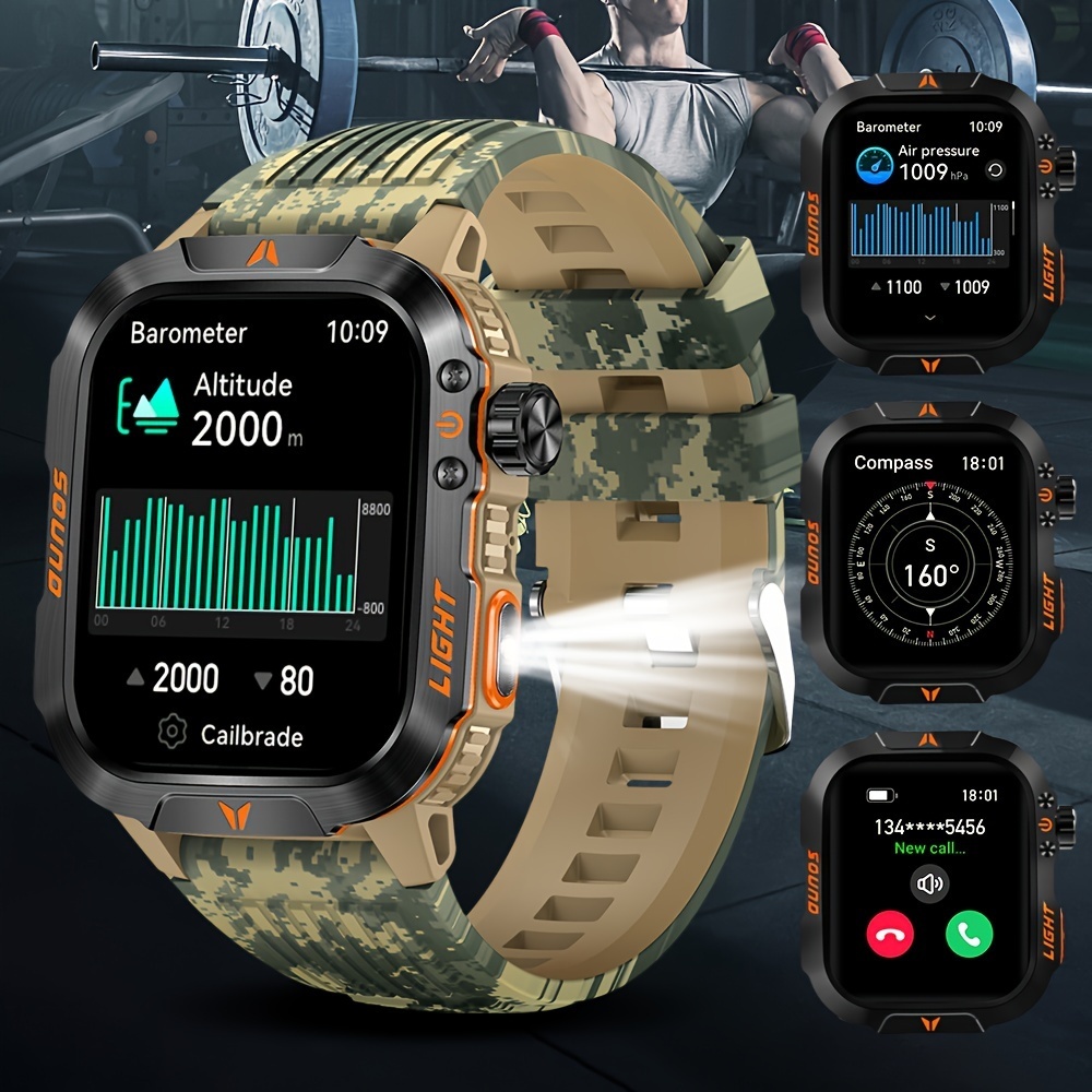 2024 New Smart Watch (Answer/Call) Outdoor Sports Watch Led Altimeter Barometer 100 Sport Mode 600mah Battery Multimedia Message Check Weather Pedometer Fitness Tracker for Android iPhone Gift
