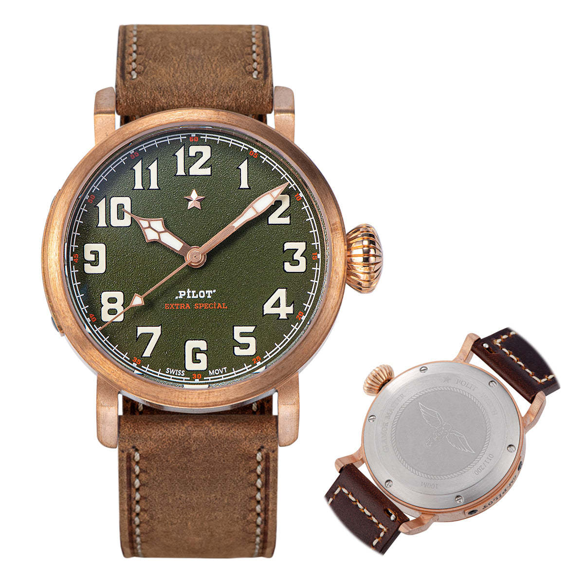 Pilot Master SUPILOT008 Green Dial ST2130 Movement-TIME.SHOP