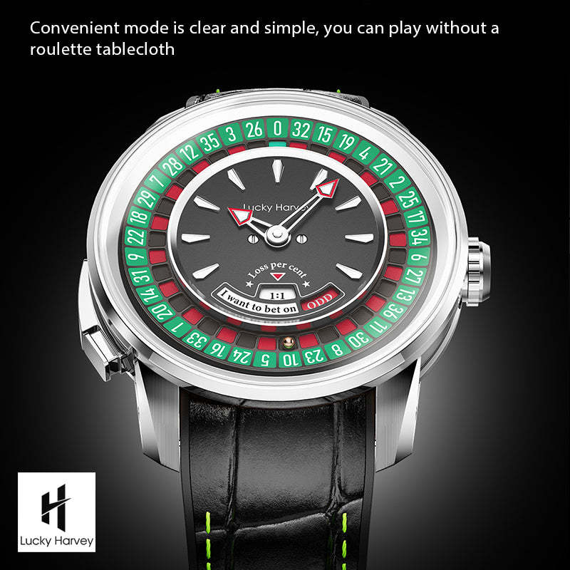 Lucky Harvey Automaton Player Series Silver European Roulette 18K GOLD BALL Automatic Watch