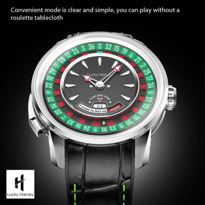 Lucky Harvey Automaton Player Series Silver European Roulette 18K GOLD BALL Automatic Watch