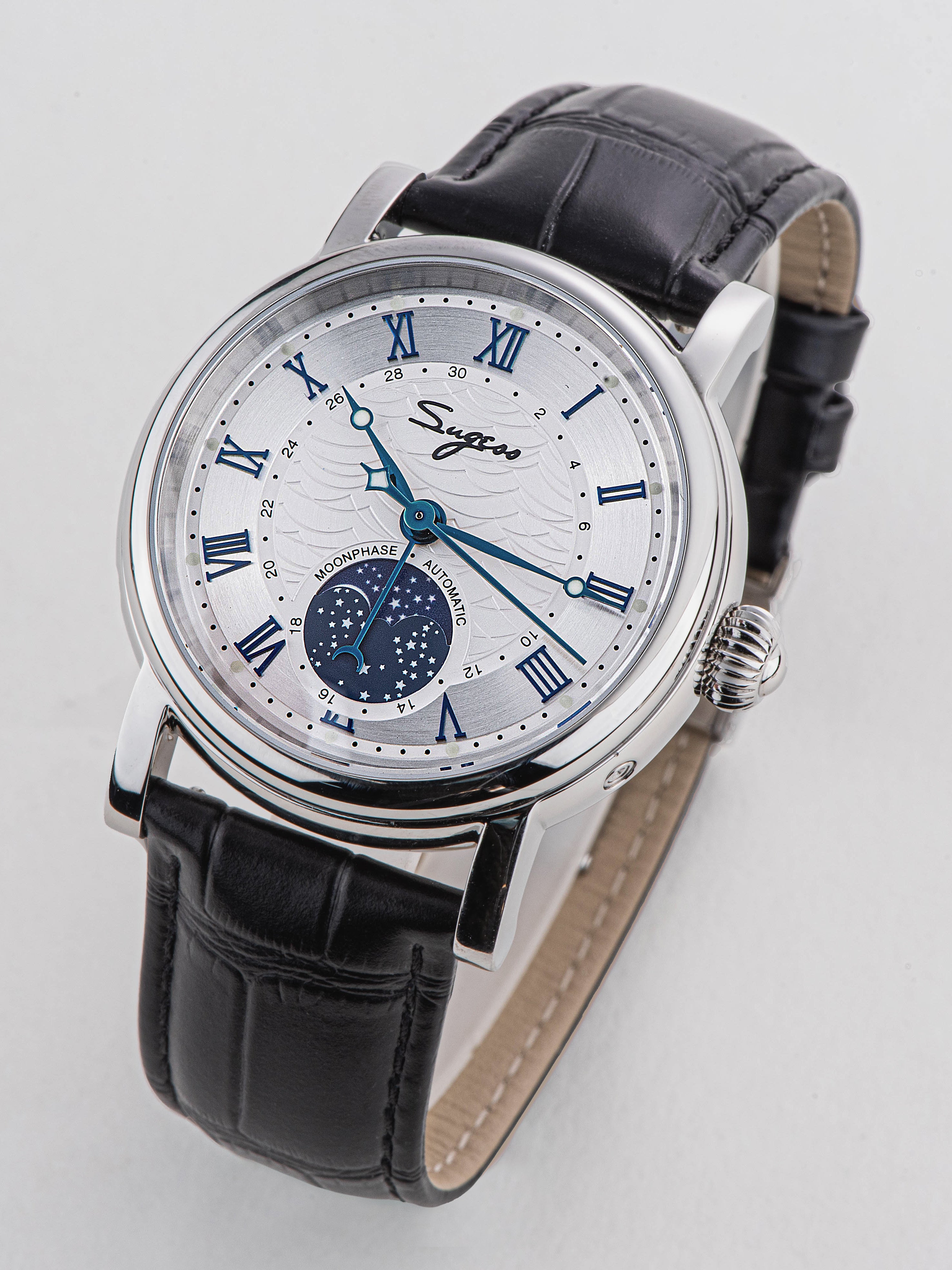 MoonPhase Master SU2108SZ Stainless-Steel Moon Phase Blue Indices-TIME.SHOP