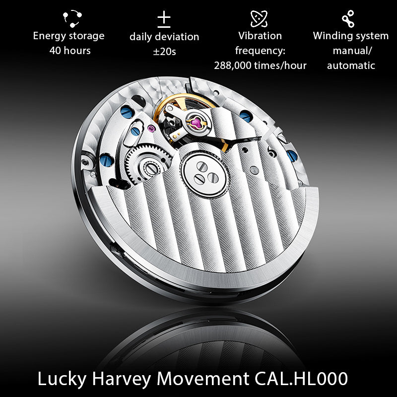 Lucky Harvey Automaton Player Series Silver European Roulette 18K GOLD BALL Automatic Watch