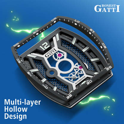 BONEST GATTI Barrel shaped Skeleton Movement Watch Luminous BG5601